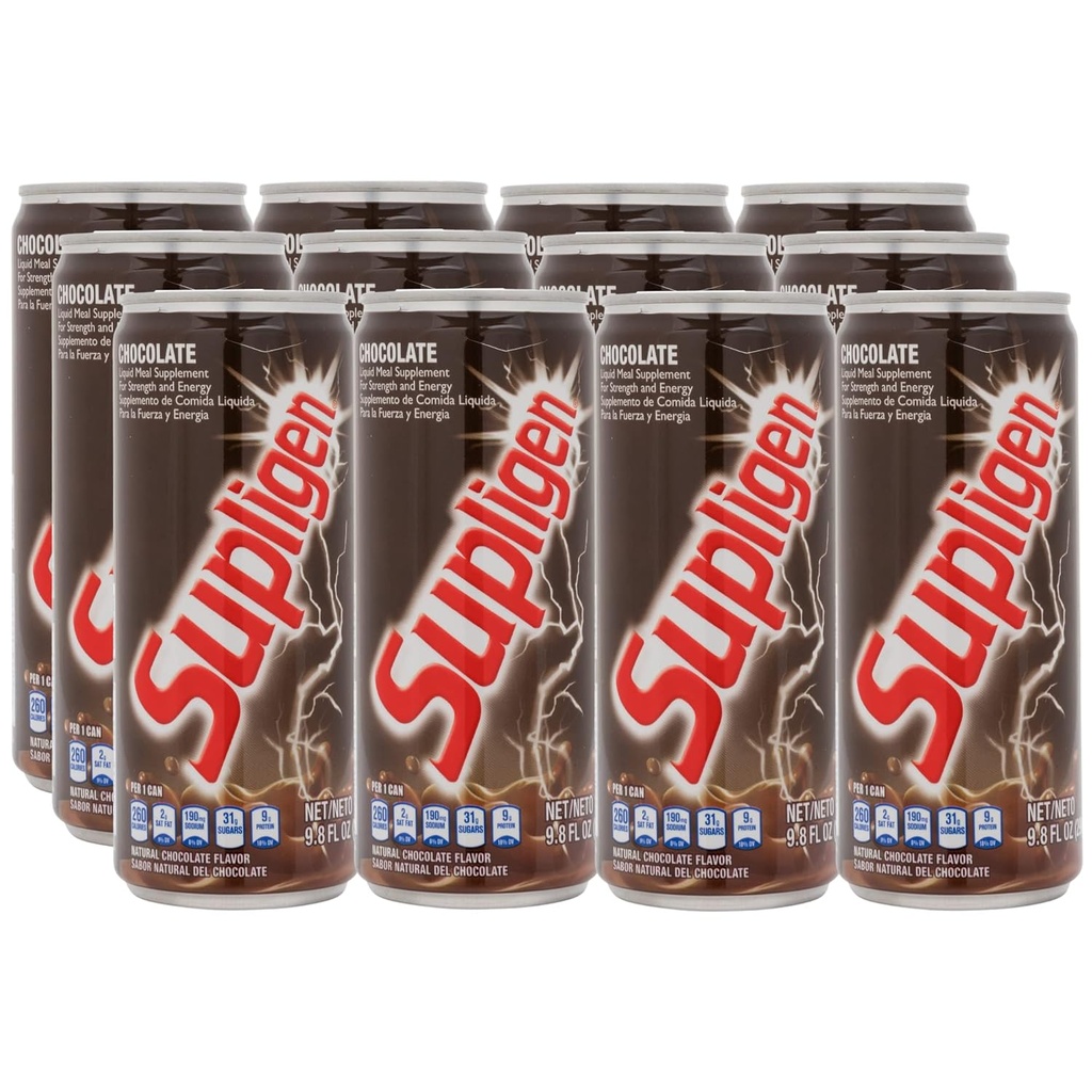 Supligen Chocolate Liquid Meal Supplement, 9,87 oz (pakket van 12) 