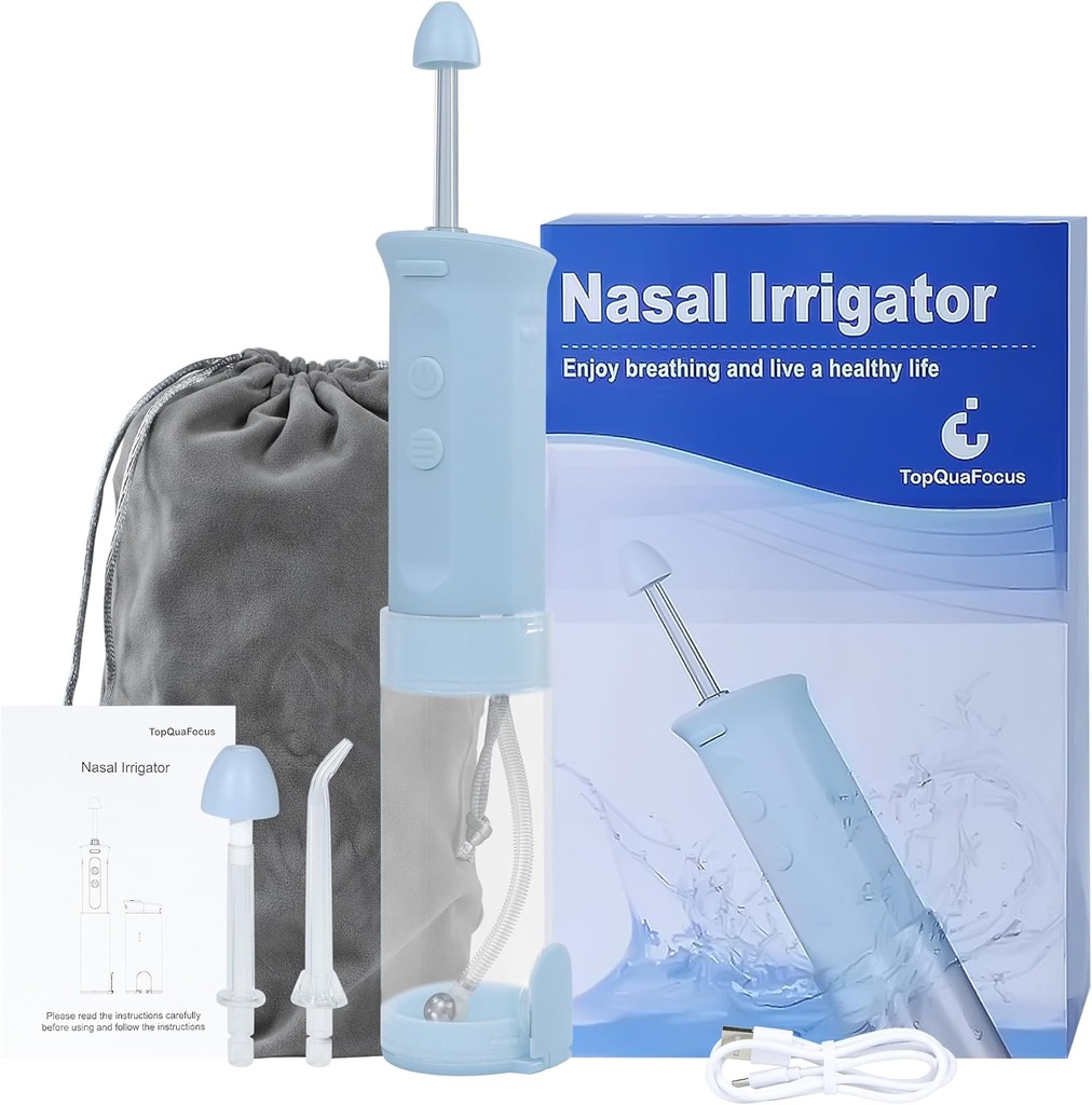 TopQuaFocus Neus Irrigatie Sinus Rinse System Neus Irrigator met Telescopische Water Tank Neti Pot Combinatie Veelzijdige Water Flosser Neus Wasmachine 3 Nozzles 3 Modi Neus Reiniger voor volwassen & Kid