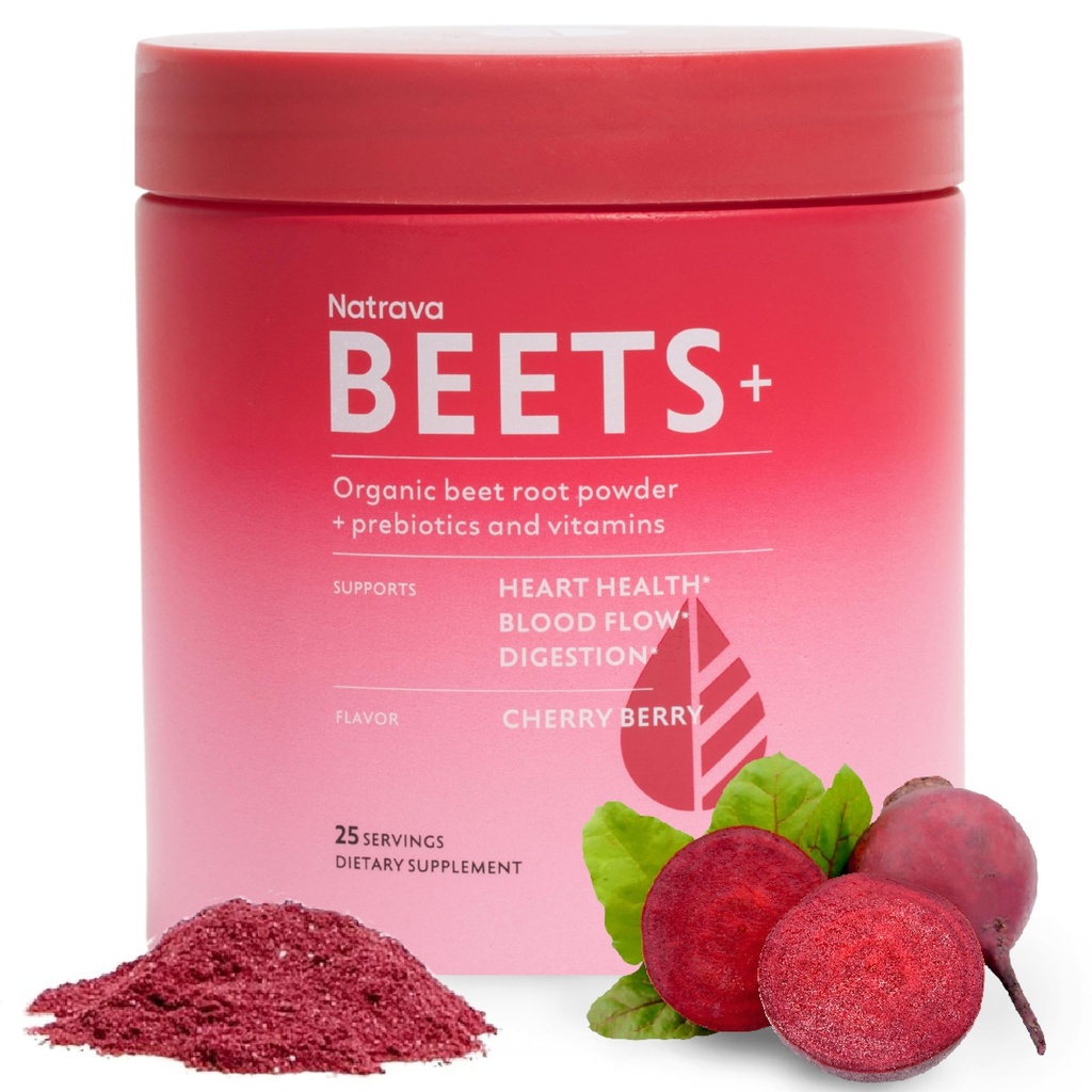 Bieten+ Biologische bietenwortelpoeder Blend versterkt met vitamines en prebiotica voor hart-gezonde energie en stikstofoxideproductie