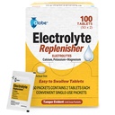 Globe Electrolyte Vervangingstabletten voor rehydratatie, Oefening herstel, Jeugd en volwassen atleten, Wandelen, Camping, & Sport herstel en Meer... 50 Packets van 2 tabletten Elk, 100 Tellen