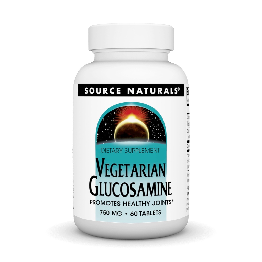 Bron Natuurlijken Vegetarische Glucosamine, bevordert gezonde gewrichten*, 750 mg - 60 tabletten