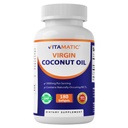 Vitamatic Virgin Coconut Oil Softgels, 3000 mg per portie, 60 porties, 180 telling, non-GMO, glutenvrij