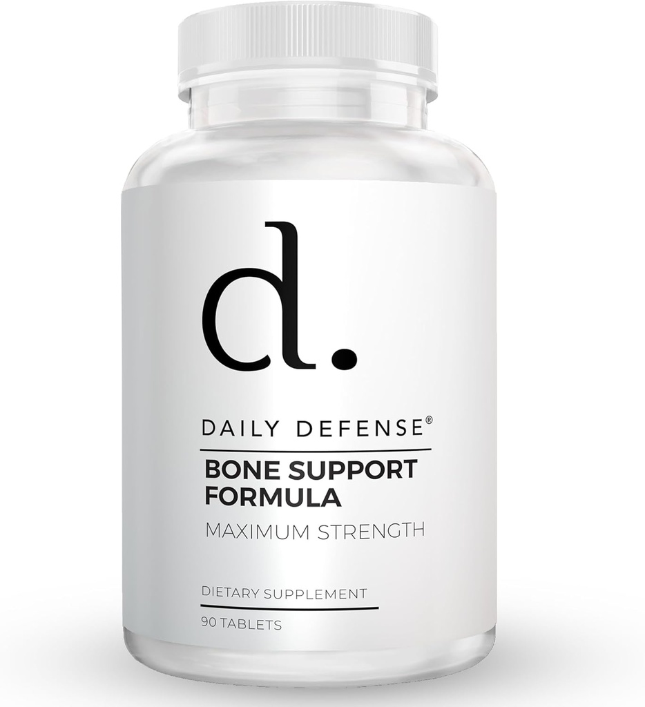 Calciumsupplementen voor vrouwen en mannen - Daily Defense Bone Support Formula met Calcium 1000mg, Magnesium, L-Lysine HCl, & More - voor betere flexibiliteit en mobiliteit - 90 Makkelijk door te slikken Calciumtabletten