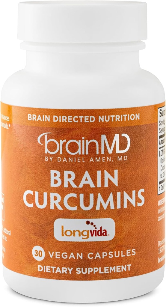 BRAINMD Hersen Curcumins - 30 Vegan Capsules - met Longvida Curcumin - Glutenvrij - 30 porties