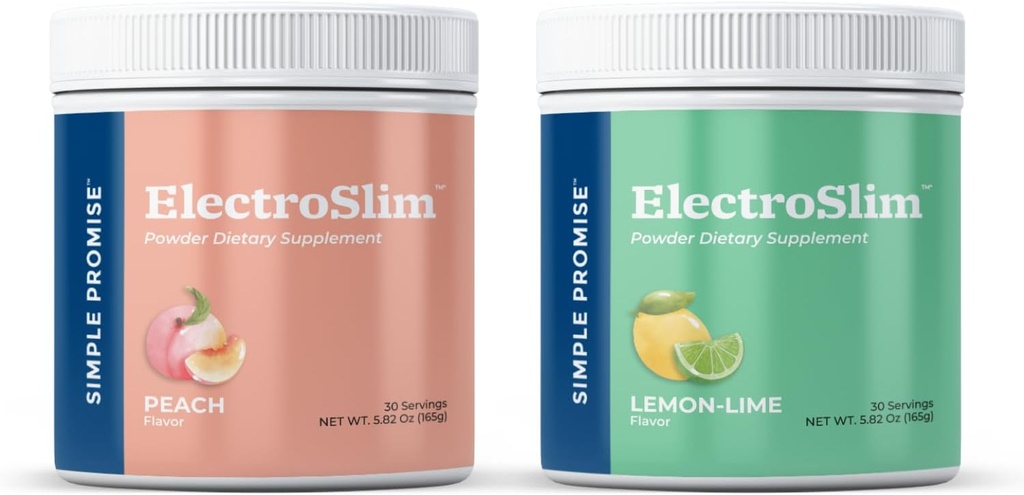 Simple Promise ElectroSlim Bundle Flavor - Lemon Lime and Peach - Sugar-Free Electrolyte Powder Hydration Support with Essential Electrolytes - Geen suikerformule voor dagelijkse energiebalans