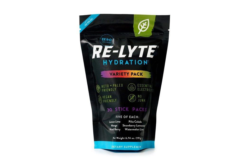 REDMOND Re-Lyte Hydration Electrolyte Powder Mix, Variety Pack, 30 Stick Packs