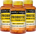 Probiotique naturel Mason avec prébiotique, 120 jours d'approvisionnement pour la fonction normale digestive et amélioration de la santé Gut, 3 Pack