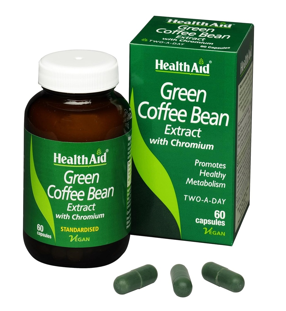 HealthAid Green Coffee Bean Extract 60 Capsules végétaliennes
