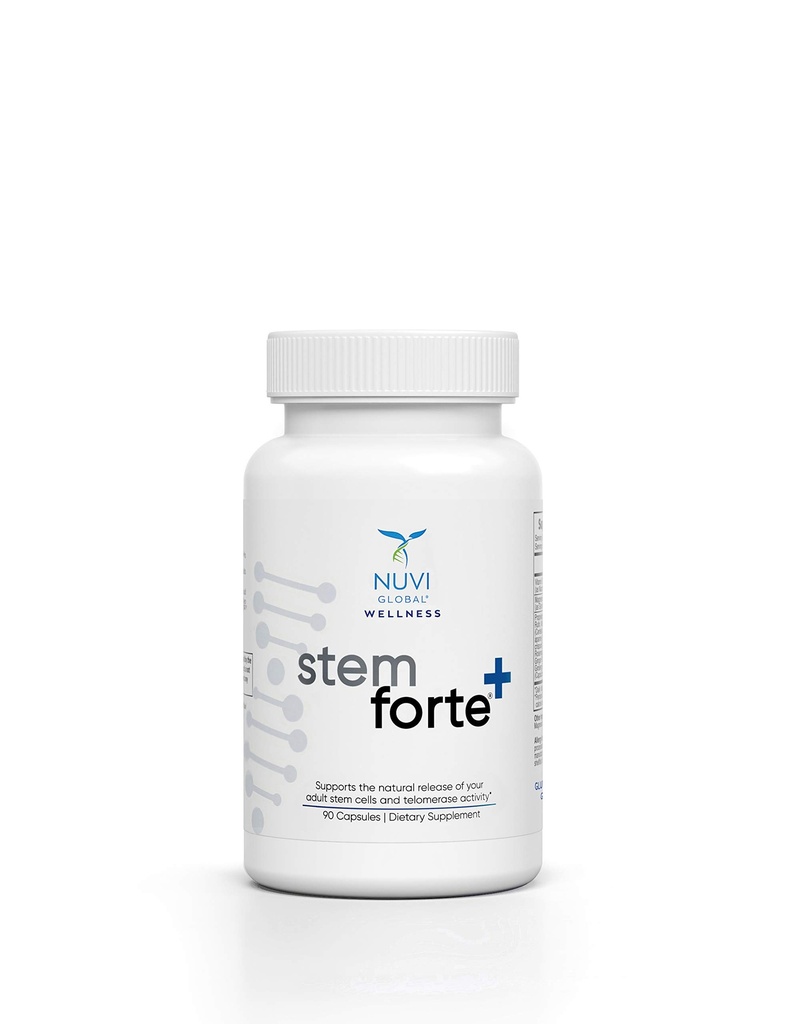 NuVi Global Stemforte Plus Stem Cell and Telomere Supplements – Régénération cellulaire, croissance cellulaire et Telomere – 90 capsules pour les hommes et les femmes