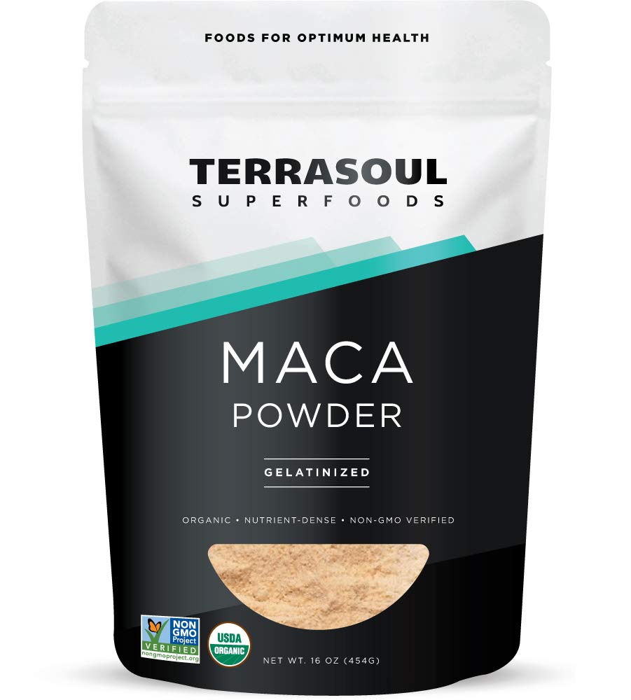 Terrasoul Superfoods Poudre de maca gélatinisée biologique, 16 oz, Hormone Balance, Energy Boost et Superfood Smoothies avec racine de maca péruvienne, gélatinisée pour une digestion facile