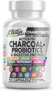 Schoon Nutra geactiveerde Charcoal Pillen + Shilajit Probiotic Dispensive Enzymes for Dispensive Health Capsules with Peppermint Fenne Licorice Papain Gember Kurkuma Poeder 