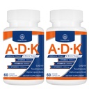 ADK Vitamine Supplement 20000 IE - Hoge Potentie Vitaminen A, D3 en K1 voor Hart, Bot Gezondheid en Immuun Ondersteuning Vitamine ADK 120 Capsules