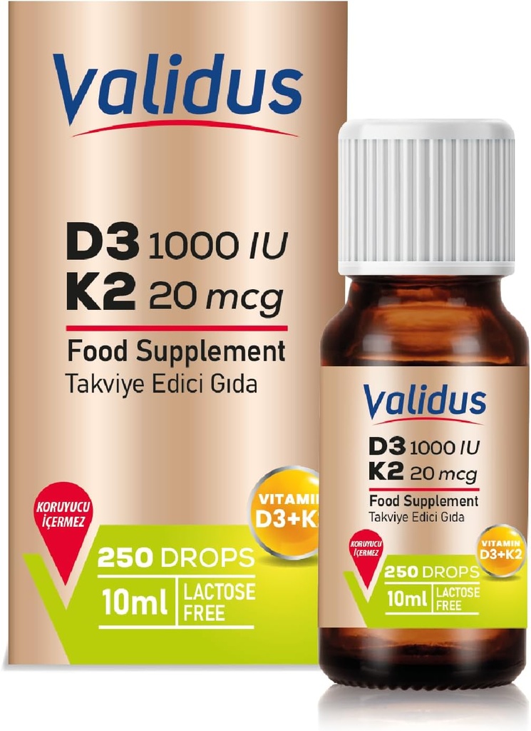 VALIDUS Vitamine D3K2 Drops 