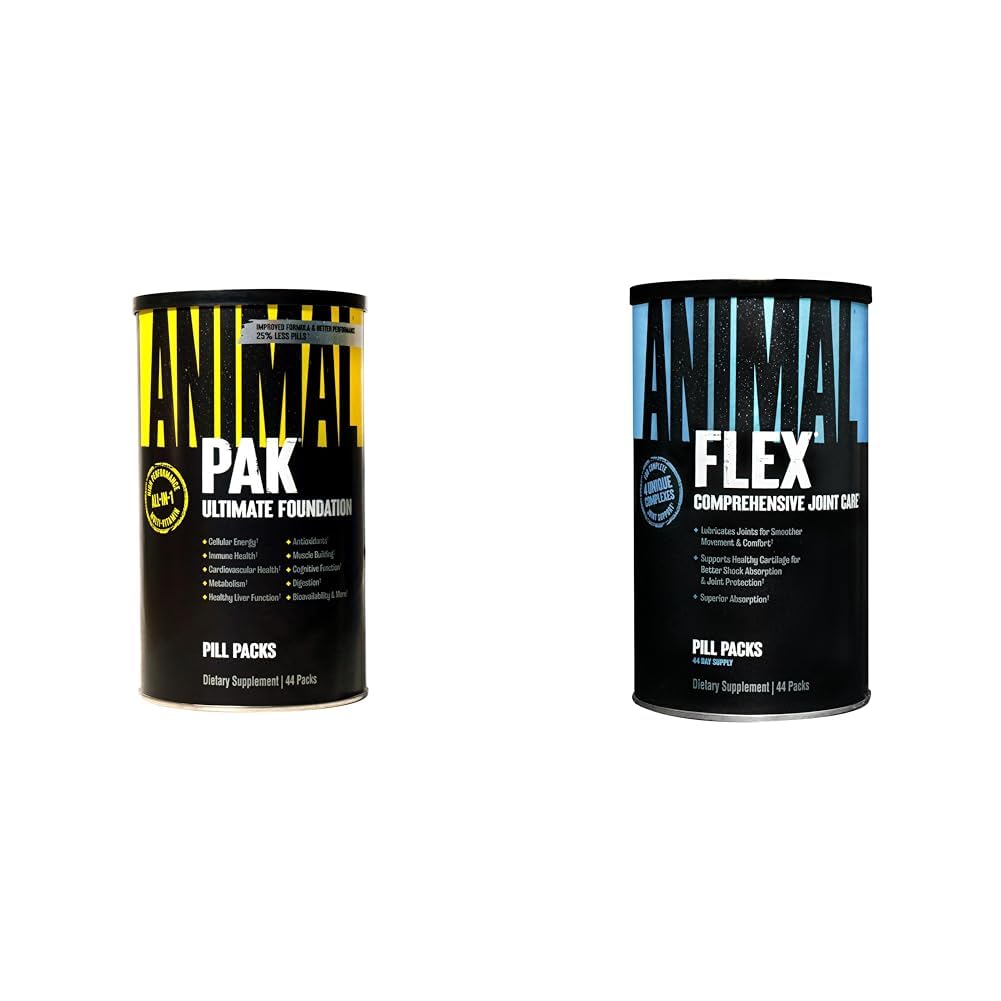 Animal Pak - Handige alles-in-één vitamine en supplement-pakket - Zink en Flex Complete gezamenlijke ondersteuning Supplement 