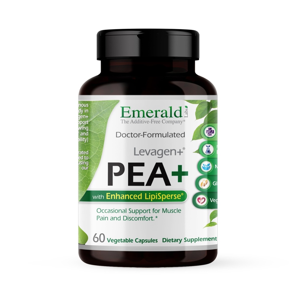 Smaragd Laboratories Pea+ met Levagen+ - Ondersteuning van Joint & Muscle Health met Meriva Curcumin, OptiMSM & Levagen+ Pea* - Non-GMO, Vegan, Glutenvrije - 60 plantaardige capsules
