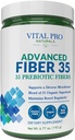 Vital Pro Naturals - Advanced Fiber 35 Powder Supplement for Dietary Support and Occasional Constipatie met 35 Prebiotic Fibers and 35 Organic Superfoods for Bowel Regularity, 6,77 oz