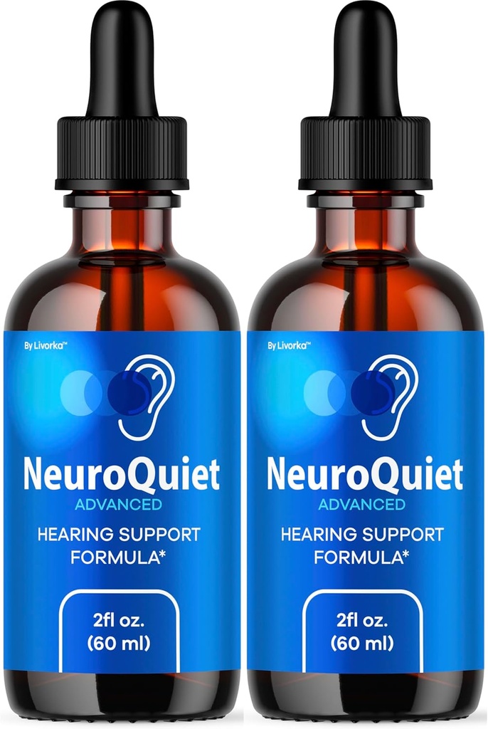 (2 Pack) Neuroquiet Drops - Officiële Neuroquiet dagelijkse gehoorondersteuning Alle natuurlijke schone vloeistof geavanceerde formule voor oorgezondheid, auditieve helderheid en binnenoorbalans beoordelingen, 2 flessen voor 2 maanden