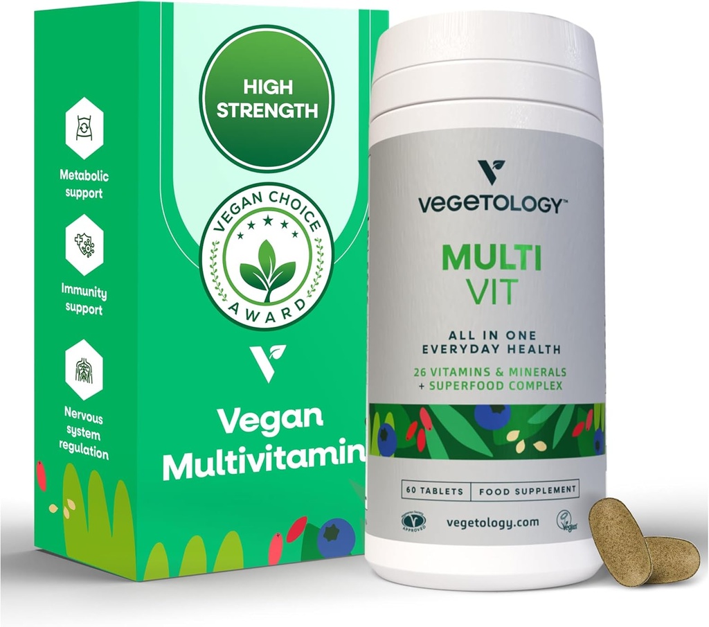 MultiVit Vegan Multivitamine Supplement, 26 Vitamine & Mineraal 