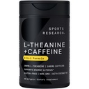 Recherche sportive L-Theanine supplément avec caféine et huile de noix de coco MCT - Énergie concentrée, alerte et relaxation sans somnolence - 200mg L Theanine, 100mg Caféine biologique - 60 Softgels liquides