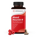 LifeSeasons Blood Nourish-R - Supplément de carence en fer - soutient l'anémie, la fatigue, la pâleur et les vertiges - Non Constipation - Blood Building - Fer, Alfalfa, Framboise et Vitamine B-12-60 Capsules