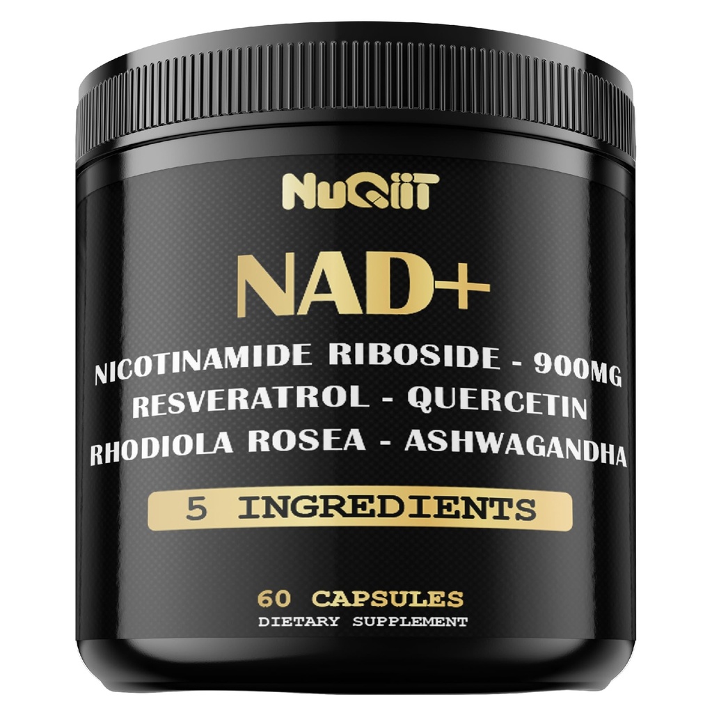 NAD+ Supplement met Nicotinamide Riboside, Resveratrol, Quercetin, Turmeric, Rhodiola Rosea - 60 Graaf