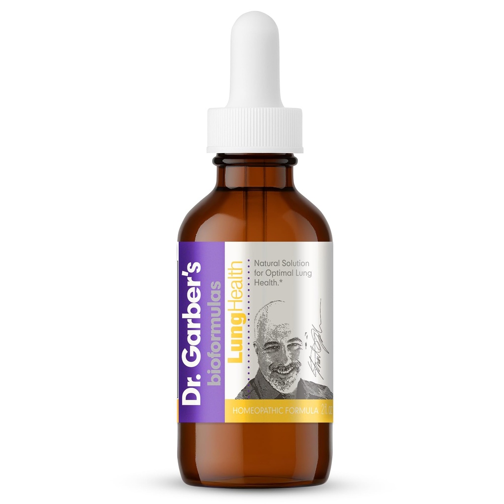 Dr. Garber's natuurlijke oplossingen Long gezondheid orale druppels - Gemmotherapie vloeibare supplement te beschermen en reinigen longen, reparatie beschadigde longweefsel, Long gezondheid ondersteuning, Allergie & Astma Relief - 60ml
