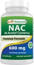 Best Naturals NAC - N Acetyl Cysteine 600 mg 120 Capsules - n Acetylcysteïne - Krachtige antioxidant