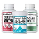 CHOIX du médecin Gut Guardian Bundle: 60 milliards Probiotique 30ct + Bloat & Gas Probiotique 30ct + Enzymes digestifs 60ct