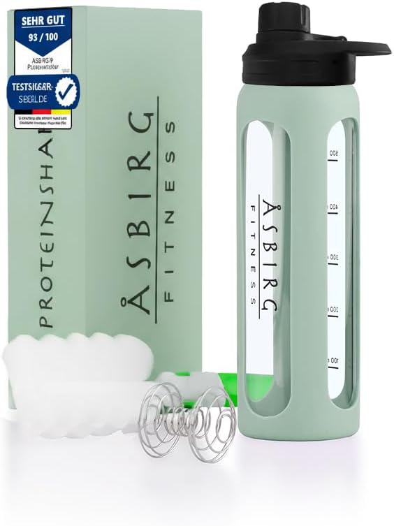 2.0 Fitness.Shaker protéinique en verre.Shaker protéinique.Bouteille d'alcool avec boule spirale.