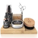 Opvallende Viking Baard Groei Kit - 7-Piece Set, Sandalwood Scent & Caddy - Olie & Balsem met Baardborstel, Dubbelzijdige Comb & Schaar plus Mustache Comb voor Grooming & Styling