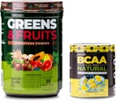 Nutrologie Greens & Fruits Superfood, Chocolat (30 portions) BCAA Poudre naturelle à base végétale BCAA, Limonade Saveur (30 portions)