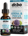 Suppléments de soutien adrénal gouttes liquides - Suppléments bio adrénal et focus, Cortisol Manager Adaptogène Adultes, Ginkgo Biloba pour les enfants Calme - Cerveau naturel et mémoire Fatigue Stress Attention 1oz