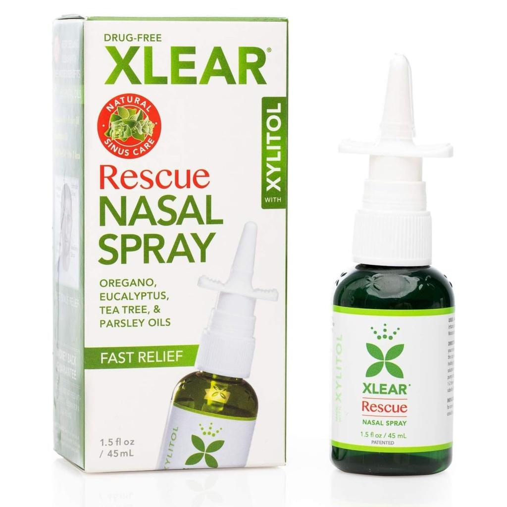 Xlear Rescue Natural Nasal Spray met Xylitol, Oregano en Tea Tree, 1,5 fl oz (verpakking van 1)