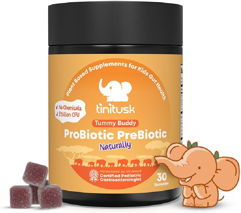 Tummy Buddy Kids Probiotic Gummies 3 in 1 Probiotics Prebiotic & Postbiotic for Digestive Health & Immuun Support for Kids