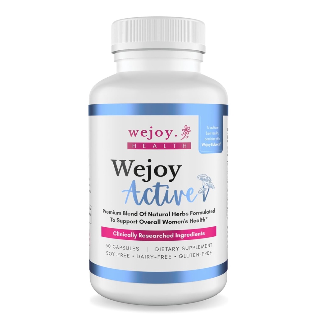 Wejoy. Actief - Helpt met hersenen mist, gezamenlijke pijn, geheugen, immuniteit en helderheid, Menopauze supplementen voor vrouwen, Lions Mane supplement