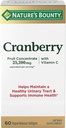 Nature's Bounty Cranberry Dieetsupplement, Ondersteunt Urinaire Tract en Immune Health, Softgels, 25,200 Mg, 60 Ct