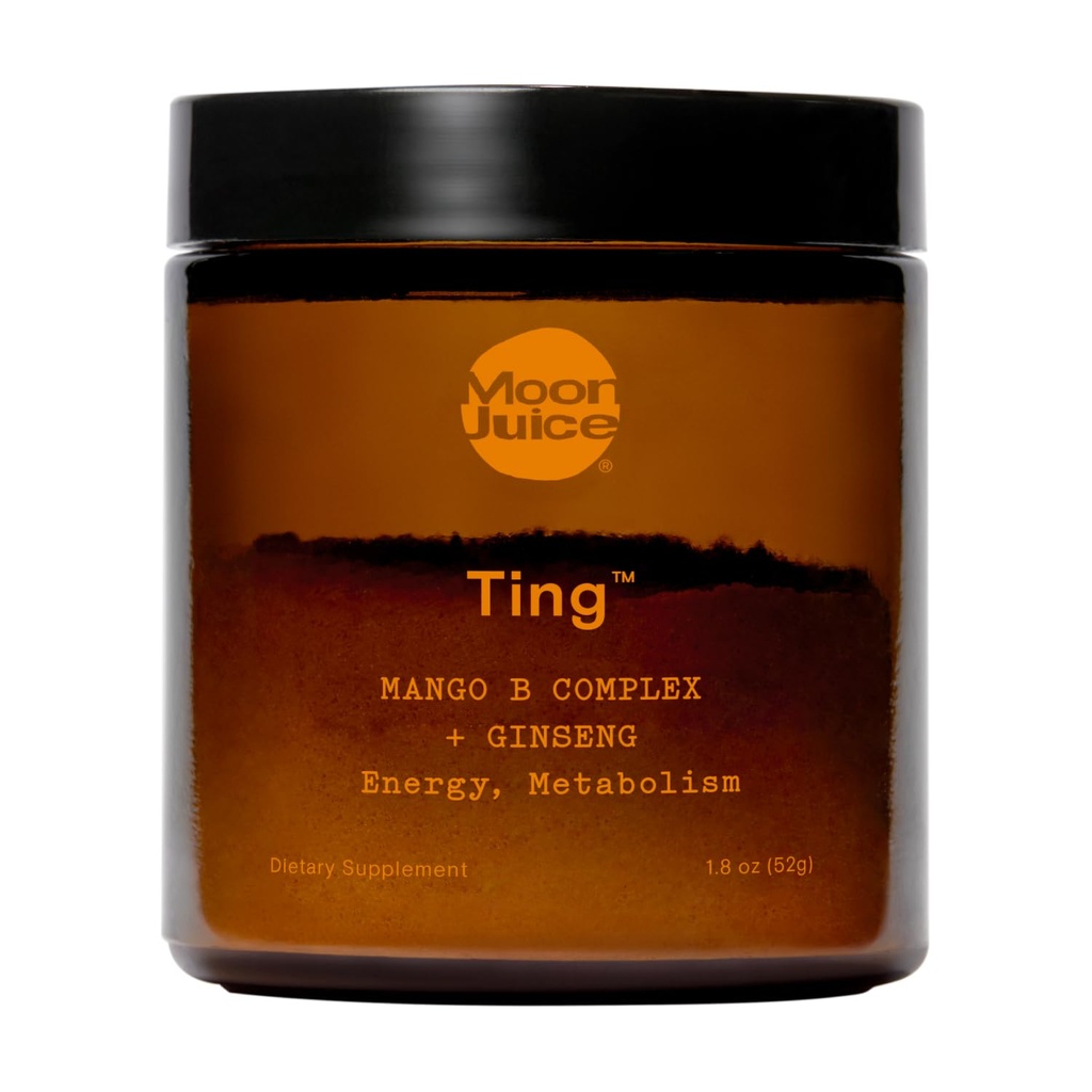 Maansap - Ting Mango Vitamin B Complex + Ginseng Supplement - Jar (25 porties) - Cafeïnevrije energie, Metabolisme & Mood - Biologische Tulsi & Guava - 3rd Party Tested - Vegan & Non GMO - 1.7oz