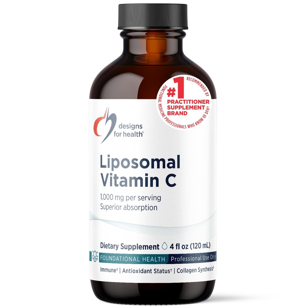 Conceptions pour la santé Liposomique Vitamine C Liquide - Supplément de 1000mg Vitamine C - Liposomes (de la lécithine du tournesol) pour Absorption Supérieure - Non-OGM, Agréable Lémon Aromatisant (24 portions / 4oz)