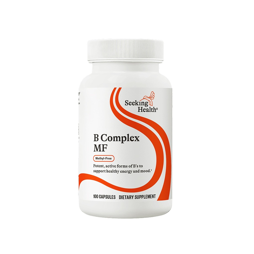 Seeking Health B Complex MF - Vitamine B Complex with Folaat, Niacin, & Folinic Acid - Support Energy & Immuun System Health with B Vitaminen - 100 Capsules