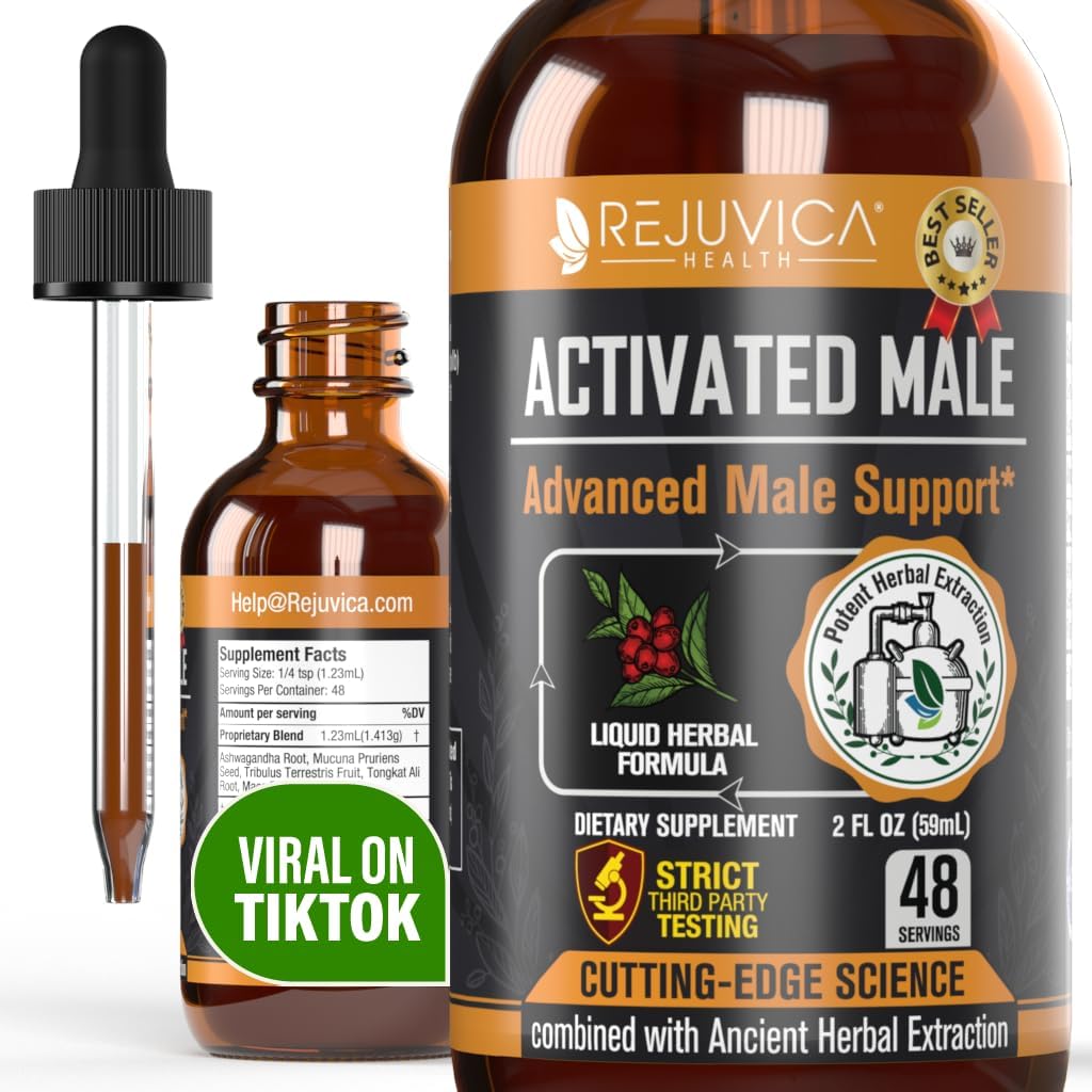 Rejuvica Health Aactived Male - Advanced Male Libido Support Tinctuur - Enhanced Liquid Delivery for Better Absorptie - Ashwagandha, Mucuna, Tongkat Ali, Tribulus & More!