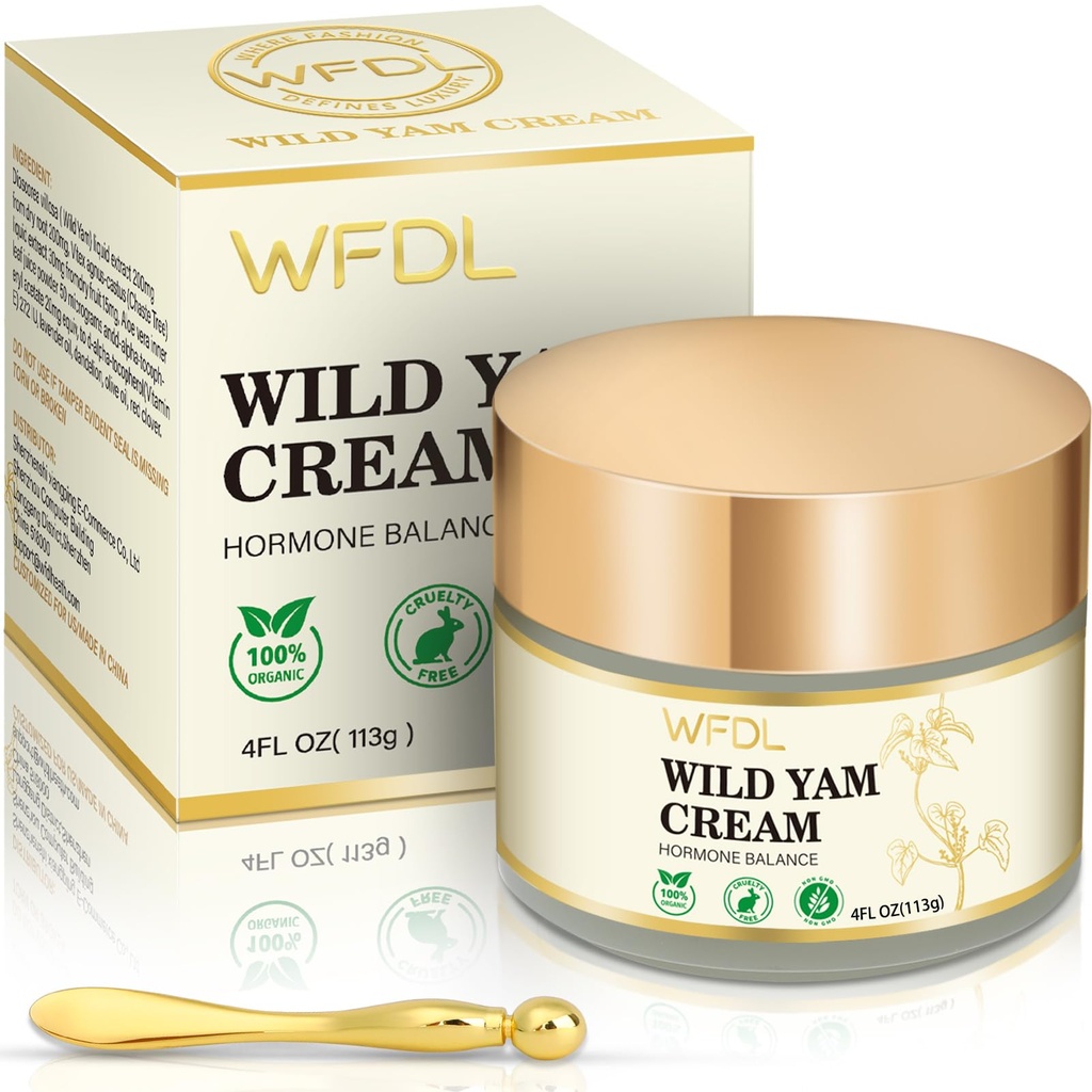 Biologische Wild Yam Cream met rode klaver, vochtinbrengende crème voor vrouwen, Inclusief Applicator (4 Ounce)