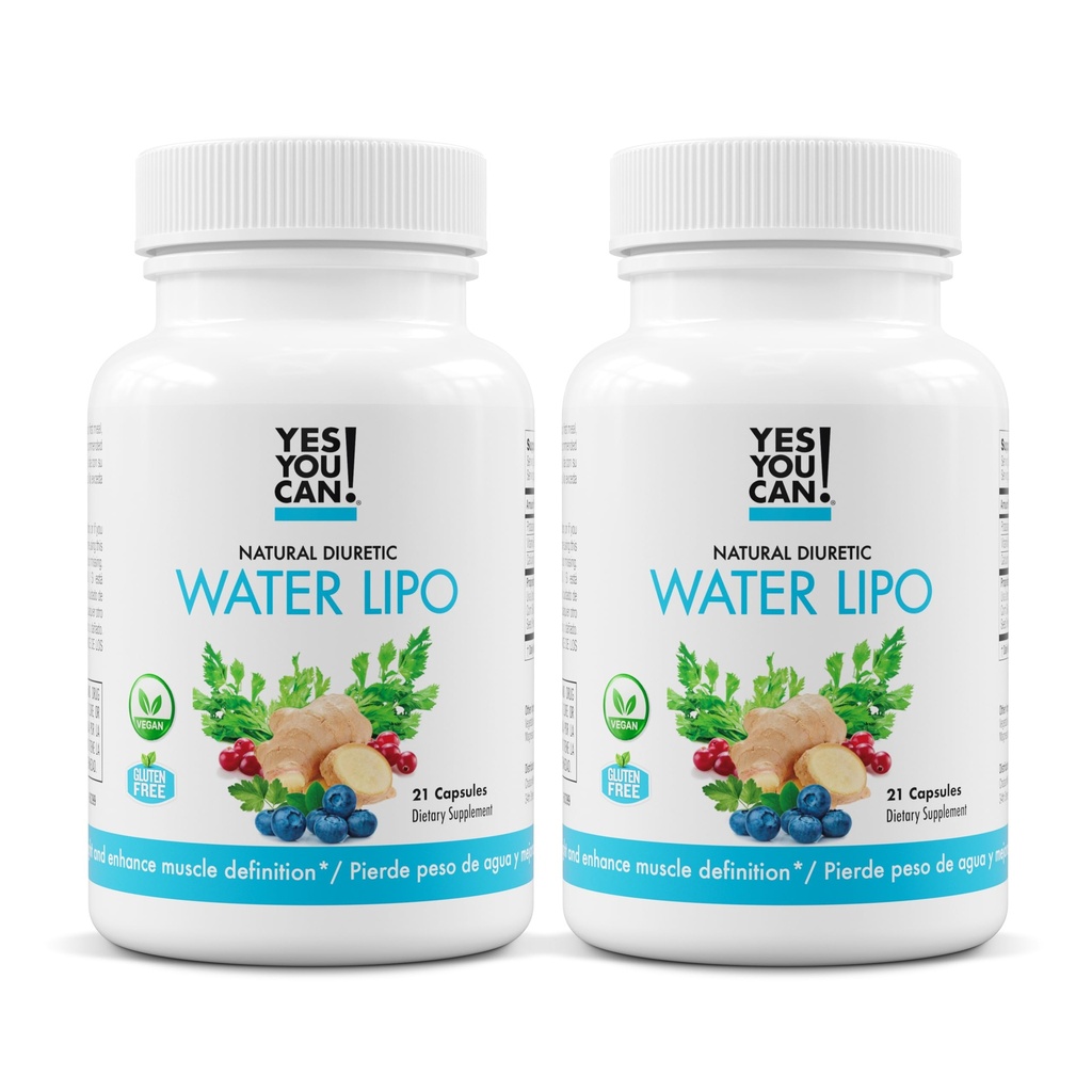 Ja, dat kan je wel! Natuurlijke water Lipo Pillen - Diuretische reiniging met Elektrolyten en Vitaminen - Helpt met waterretentie - Glutenvrije, 21 capsules per fles (2 verpakkingen)