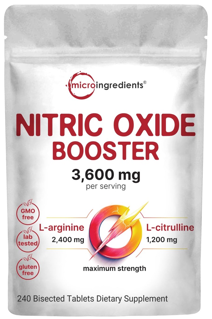 Nitric Oxide Supplementen voor mannen en vrouwen 3,600mg, 240 Besneden Tablets 80 Servings Max Strength Nitric Oxide Booster met L-Arginine & L-Citrulline Muscle, Circulatie & Heart Health Support