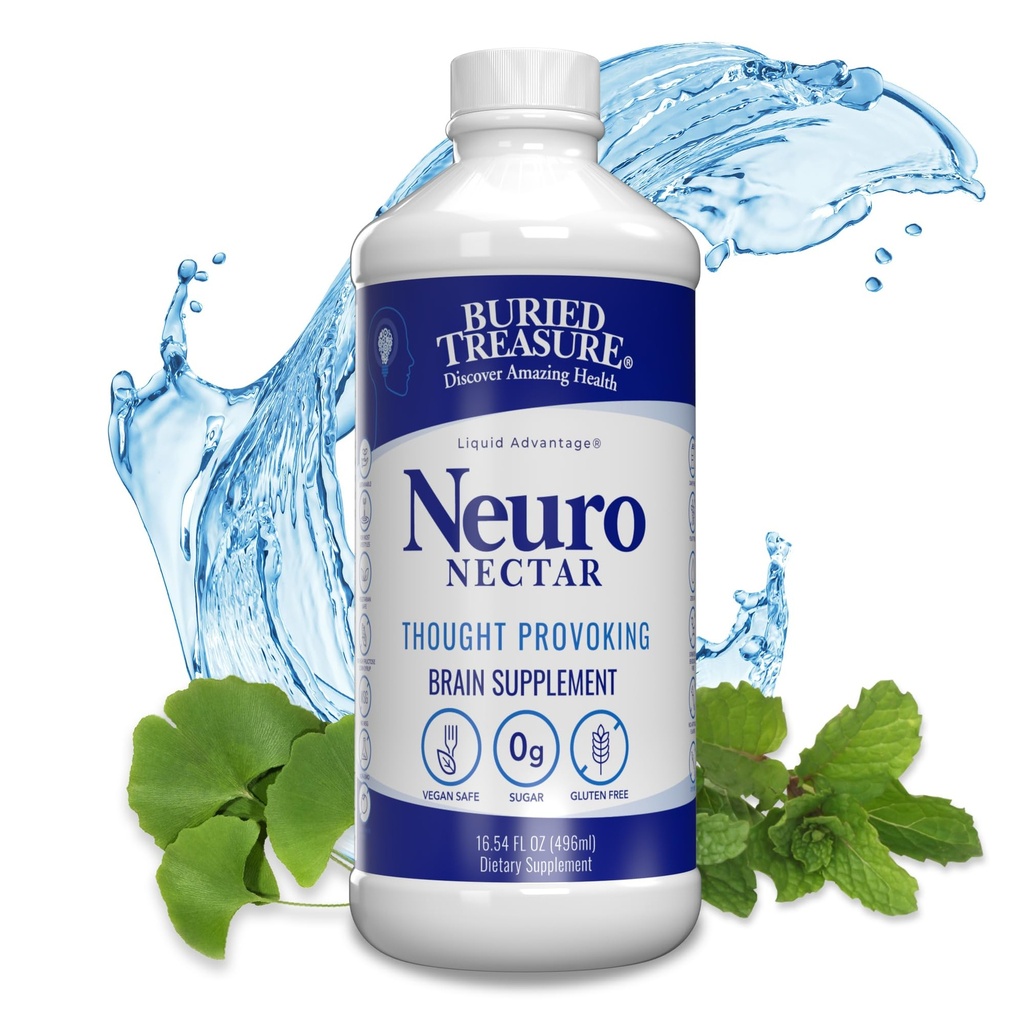 Trésor enterré Neuro Nectar Mémoire et supplément de concentration mentale 16 oz