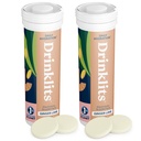 Drinklits Ginger-Lime Comprimés quotidiens d'hydratation (2) Mélange de tubes avec du gingembre biologique – 0g de sucre – électrolytes essentiels – 20 portions - 10 comprimés par tube