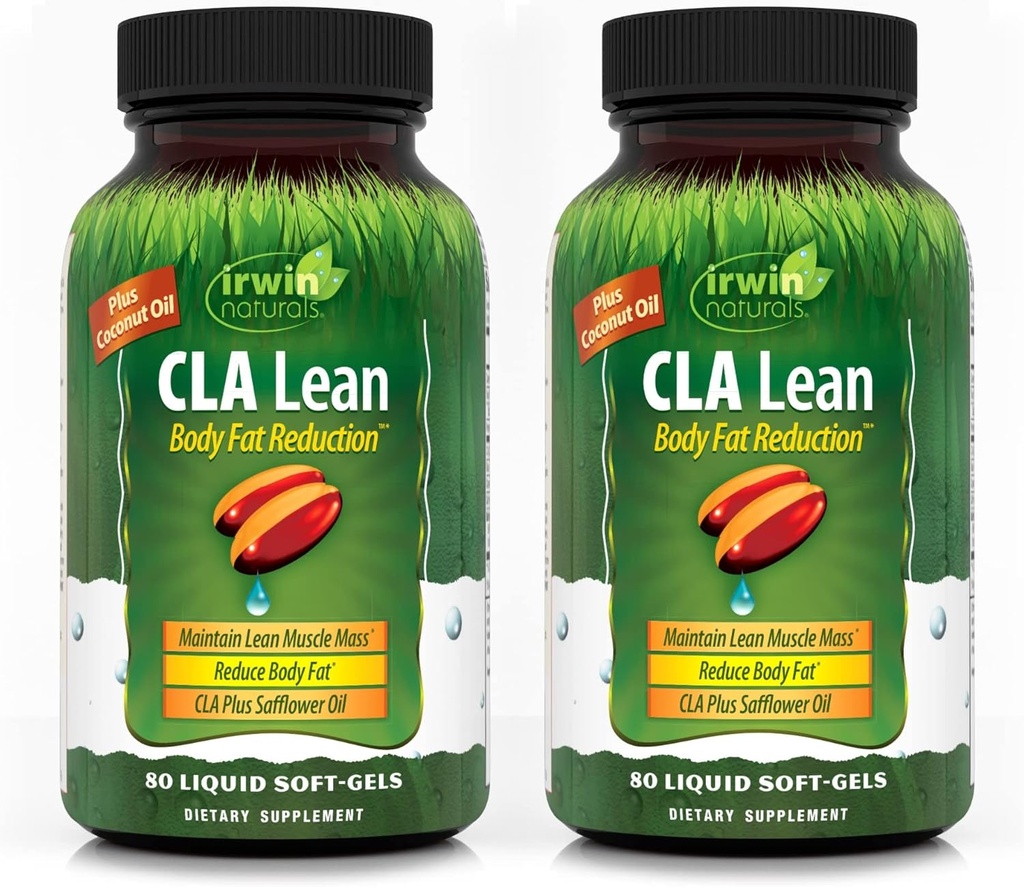 Irwin Naturals CLA Lean Body Fat Reduction - helpt verminderen lichaamsvet & verhogen spiertone - 80 vloeibare zachte-Gels (verpakking van 2)
