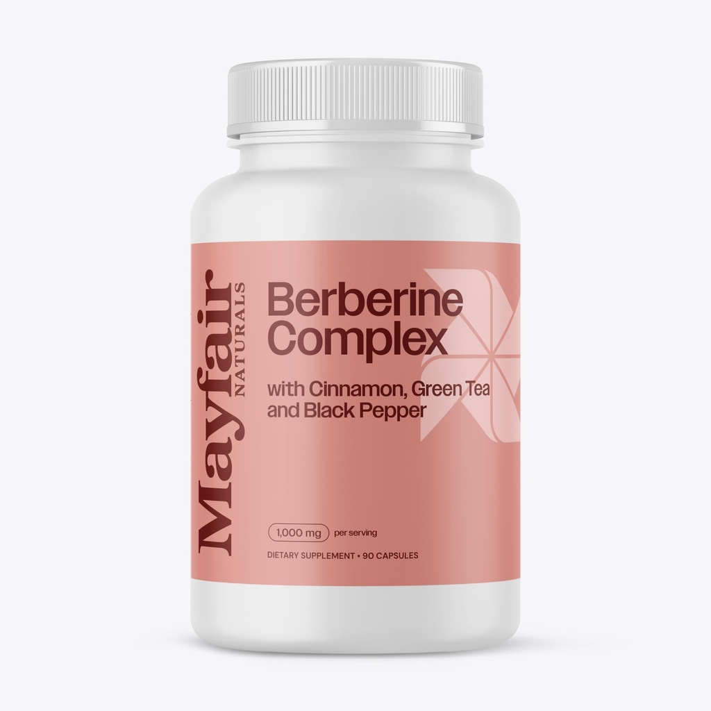 Berberine Complex Supplement, met kaneel, groene thee en zwarte peper 90 capsules