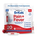 Dr. Enfants Enfants - Acétaminophène pour les enfants 2-11 ans, Viaux pré-mesurés à usage unique pour les maux de tête, la gorge douloureuse, le rhume et la grippe, Cherry Flavor, 20 comtes (paquet de 1)
