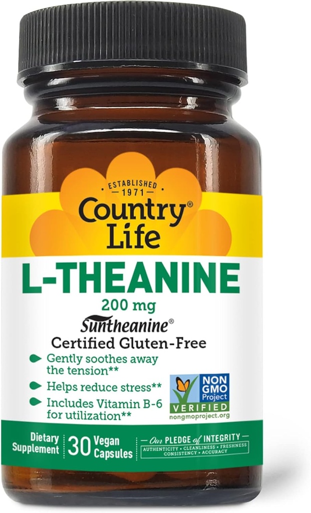Country Life L-Theanine - 200 mg - 30 Vegetarische Capsules