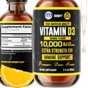 HERBIFY Vitamine D3 10000 IE - Made in USA Liquid Vitamin Drops - Bone Strength and Immune Support Supplement - Sunshine Replacement - D3 Vitamin Bone and Teeth Supplement - 2 Oz